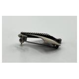 Sterling Denmark Ship Brooch Pin - 1 in x 1.5 in