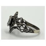 Diamond Ring 925 Sterling Silver - Size 6.5, 0.25 x 0.25 Center Stone
