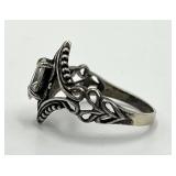 Diamond Ring 925 Sterling Silver - Size 6.5, 0.25 x 0.25 Center Stone