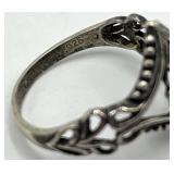 Diamond Ring 925 Sterling Silver - Size 6.5, 0.25 x 0.25 Center Stone