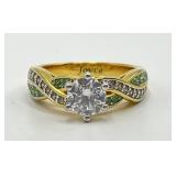 Joyce Birthstone Swirl Ring - Custom Size 7, Center Stone 0.25in Dia