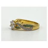Joyce Birthstone Swirl Ring - Custom Size 7, Center Stone 0.25in Dia