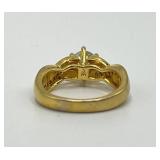 Joyce Birthstone Swirl Ring - Custom Size 7, Center Stone 0.25in Dia