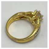 Joyce Birthstone Swirl Ring - Custom Size 7, Center Stone 0.25in Dia