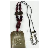 Teresa Goodall Stone Bead Necklace - 11 in L Pendant 2 in x 1.5 in