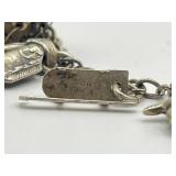 Sterling Silver Charm Bracelet - 7 in - Car & Train Charms
