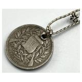 Silver-Tone Bead Coin Pendant Necklace - 15in L, 0.5in Balls, 0.75in Coins