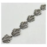 Sterling Silver Butterfly Link Bracelet - 7.5 Inches Long, 1 Inch By 1 Inch Links
