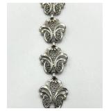 Sterling Silver Butterfly Link Bracelet - 7.5 Inches Long, 1 Inch By 1 Inch Links