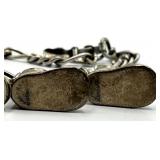 Sterling Silver Baby Bootie Charm Bracelet - 7.5 in - Engraved Names James & Susan