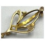 Gold Pendant Trio - 3 Floral/Leaf Charms on 8.5in Chain, 14K (Lot of 3)