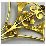 Gold Pendant Trio - 3 Floral/Leaf Charms on 8.5in Chain, 14K (Lot of 3)