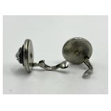 Antique Crystal Clip-On Earrings 0.75 Inch Diameter Halo Cluster