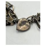 Sterling Silver Charm Bracelet - 7 in Length, Mixed Charms with Turquoise