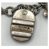 Japanese Sterling Charm Bracelet - 7.5 in Length with Assorted Charms