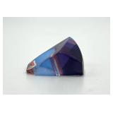 Vintage Lucite Ring - Striped Red/White/Blue, Size 8.5, Top 1.5 x .75 in