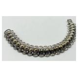 Sterling Silver Ball Bead Link Bracelet - 7" L x 0.65" W