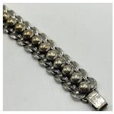 Sterling Silver Ball Bead Link Bracelet - 7" L x 0.65" W