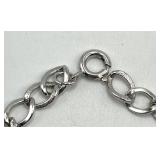 Vintage Charm Bracelet with Emergency Tag & Coin Charms - 7 in