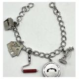 Vintage Charm Bracelet with Emergency Tag & Coin Charms - 7 in