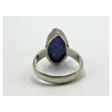 Tanzanite Ring - 925 Sterling Silver - Size 7 - Rough Cut 0.75 x 0.50 In