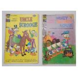 2ct Vintage Comics: Walt Disney Uncle Scrooge, No. 131, August, 1976; Walt Disney Huey Dewey and Louie and Junior Woodchucks, No. 35, November, 1975