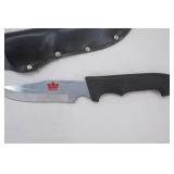 Vintage Fixed Blade Buck Knife 5" long. With Belt Sheath. Royal brand 420/stainless steel