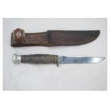 Vintage Fixed Blade Buck Knife 4.5" long with belt sheath