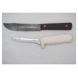 Vintage Folding Buck Knife and Leather Sheath