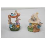 Vintage Hand-Painted Porcelain Light-Up Easter House, Music Box, and Other Figurines