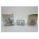 Vintage Hand-Painted Porcelain Light-Up Easter House, Music Box, and Other Figurines