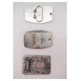 3ct Vintage Pewter Belt Buckles
