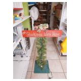 "Stockings Were Hung" 34" Tall Wooden Holiday Sign