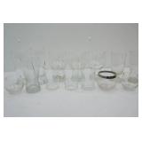 Vintage Clear Glass Beer and Cocktail Glasses