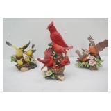 Ceramic / Porcelain Bird Figurines. Red Cardinals, Yellow Finches, Robbins