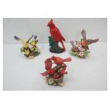 Ceramic / Porcelain Bird Figurines. Red Cardinals, Yellow Finches, Robbins