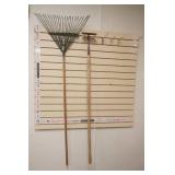 Metal Leaf Rake & Garden Hoe