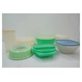 Tupperware & Other Food Storage Containers w/lids. divided veggie tray, large mixing/serving bowl and more