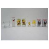 Vintage 1988 Kentucky Derby 114 Glasses; Vintage Pizza Hut Flintstones Glasses, Vintage Tweety, Vintage Teleflora Frosted Strawberry Tom Collins Tumblr