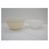 Vintage Milk Glass Mixing Bowl & Batter Bowl