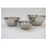 Stainless Steel Mixing Bowls. 3ct Nesting