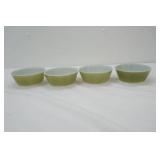 Vintage Fire-King Milk Glass Hot Cereal Bowls (4ct) Avocado Green