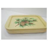Vintage Metal Serving Trays. Pine Cone 1950s/1960s. 12ct
