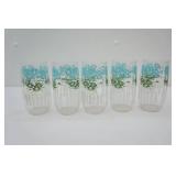 5ct Vintage 1950s Flower and Fence Glasses