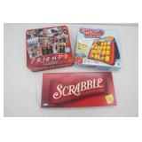 Games: Friends Trivia Game, Guess Who?, Scrabble
