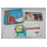 Games: Monopoly, Bingo, Parcheesi