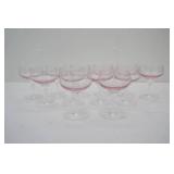 Vintage Sasaki Coronation Pink Champagne Coupes 12ct