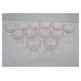 Vintage Sasaki Coronation Pink Champagne Coupes 12ct