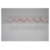Vintage Sasaki Coronation Pink Wine Glasses 12ct; 3ct smaller sized glasses