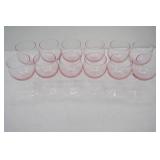 Vintage Sasaki Coronation Pink Wine Glasses 12ct; 3ct smaller sized glasses